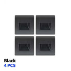 Black Indoor Wall LED Lighting with PIR Motion Sensor, set of 4.