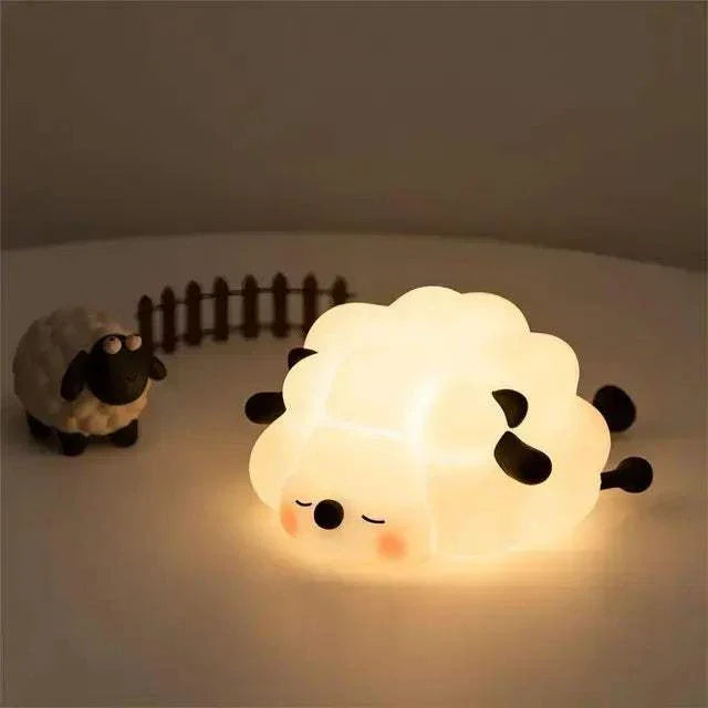 LED night light shaped like a cute sheep, warm glow for cozy ambiance.