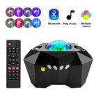 Northern Lights Star Projector with remote, Bluetooth, and multiple color options.