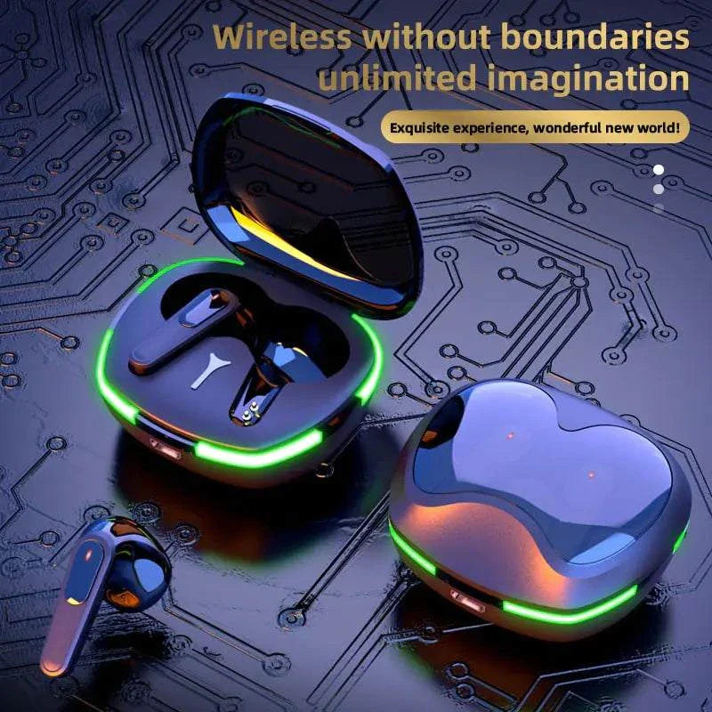 Wireless headphones with sleek design on a circuit board background, highlighting seamless connectivity and modern technology.