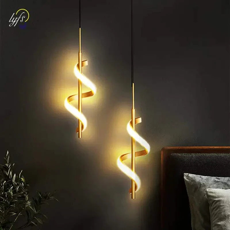 Nordic LED pendant lights indoor lighting with sleek design and warm glow.