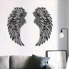 Angel Wings Wall Art with LED lights enhancing home decor ambiance.