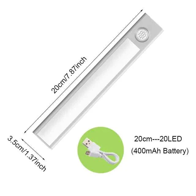 Motion Sensor Light Cabinet Lighting Kit with 20 LED, USB charge, compact design