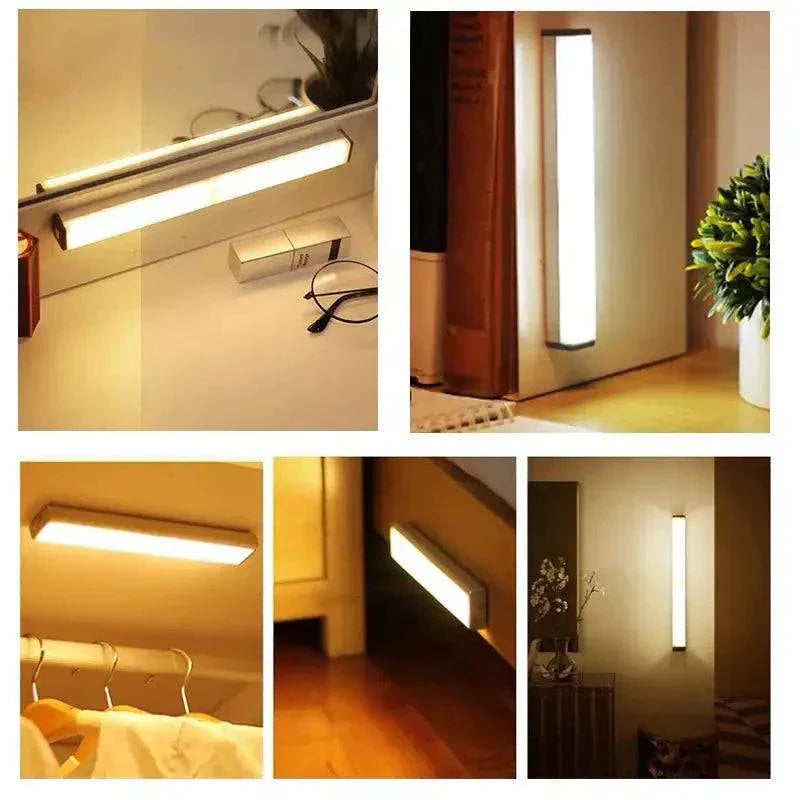 Wireless LED night lights with motion sensor for convenient and energy-efficient illumination in hallways, closets, and bathrooms.