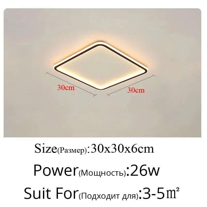 Modern LED Chandelier Lights, 30x30cm, 26W, ideal for 3-5m² spaces.