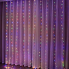 Christmas Lights Curtain Garland illuminating a room with vibrant LED colors.