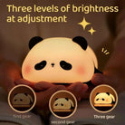 LED night light shaped like a cute panda with adjustable brightness levels.