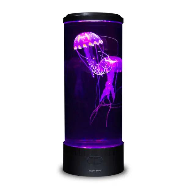 Jellyfish lamp with color-changing LED lights for a tranquil ocean ambiance.