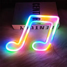 LED neon bar light with colorful music note design, creating a vibrant and inviting ambiance.