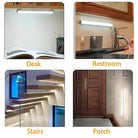 Motion Sensor Light Wireless LED Night Lights installed in various locations like desk, restroom, stairs, and porch.